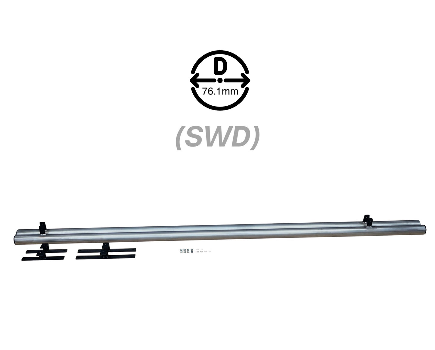 Suorat kylkiputket 76mm VW T5 / 5.1 / 6 / 6.1 -SWB